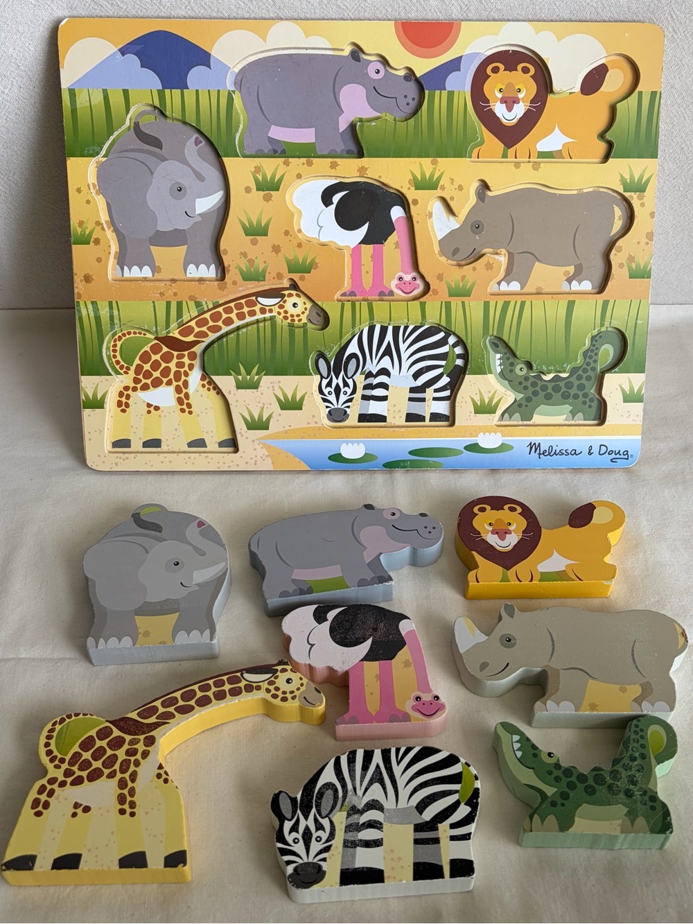 Melissa & Doug Safari Friends Chunky Wooden Puzzle
